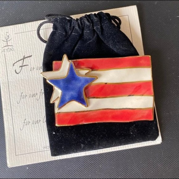 Handcrafted god bless america flag  Pin - Picture 1 of 2